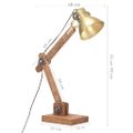 vidaXL Industriálna stolová lampa mosadzná okrúhla 58x18x90 cm E27