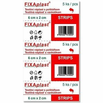 Fixaplast Strip textilná náplasť 5ks 6x2cm (N 201136)