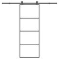 vidaXL Posuvné dvere s kovaním 76x205 cm ESG sklo a hliník