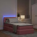 vidaXL LED úložná posteľ s matracom Ružová 100 x 200 cm Zamat