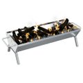 vidaXL Podnos na grilovanie strieborný 118x42x31 cm nehrdzavejúca oceľ