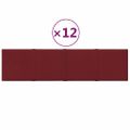 vidaXL Nástenné panely 12 ks vínovočervené 60x15 cm látkové 1,08 m²