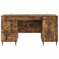 vidaXL Stôl s poličkou Dymový dub 142,5 x 50 x 75 cm Kompozitné drevo
