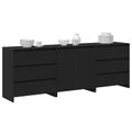 vidaXL Servírovacia skriňa 3 ks Čierna 70 x 41 x 75 cm