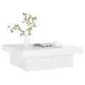 vidaXL Konferenčný stolík, lesklý biely 90x90x28 cm, kompozitné drevo