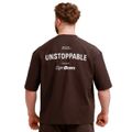 Tričko Oversized Unstoppable Brown - GymBeam, veľkosť M, veľkosť oblečenia M