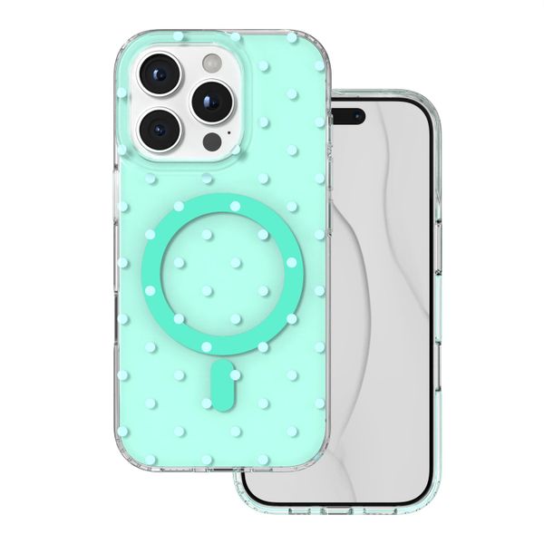 Obal Bubble Dots Mag pre iPhone 16 Pro 6,3" zelený