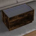vidaXL Konferenčný stolík s nekonečnými LED dymový dub 90x50x50 cm