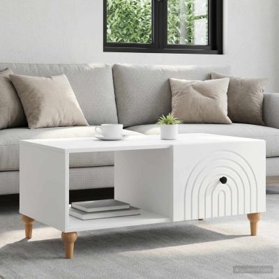 vidaXL Konferenčný stolík Biela 90 x 50 x 40 cm Kompozitné drevo