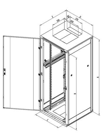 Triton 19" rozvaděč stojanový 37U/800x1000, plechové dveře 37U/800x1000, plechové dvere