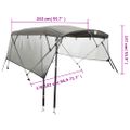 vidaXL Strieška Bimini so 4 oblúkmi a stenami 243x(170-182)x137 cm