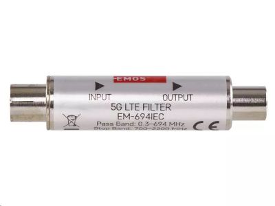 LTE filtr EMOS EM694IEC (5-694 MHz, LTE 5G útlum 40 dB)