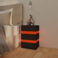 vidaXL Nočný stolík s LED, čierny 45x35x67 cm, kompozitné drevo