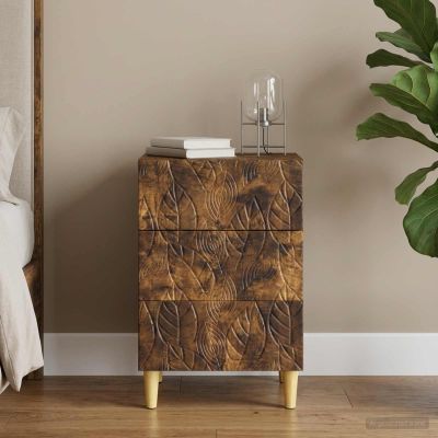 vidaXL Nočný stolík Dymový dub 43 x 39,5 x 66,5 cm Kompozitné drevo
