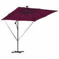 vidaXL Slnečník Bordeaux červená 249 x 249 x 250 cm Polyester a hliník