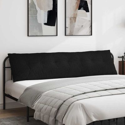 vidaXL Poduška na chrbát Čierna 200 x 19 x 50 cm látka