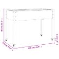 vidaXL Kvetináč s kolieskami a vložkou, sivý 118x59x80cm jedľový masív