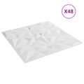 vidaXL Nástenné panely 48 ks 50 x 50 cm Biela XPS Pena
