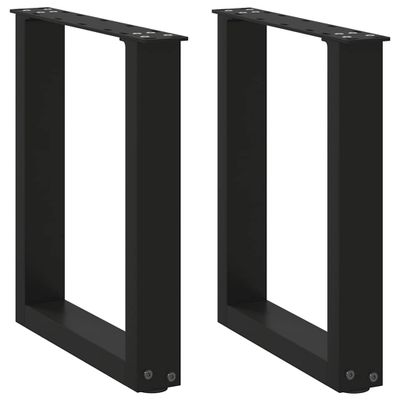 vidaXL Nohy konferenčného stolíka v tvare U, 2 ks, čierne, 38 x (42-43) cm, oceľové