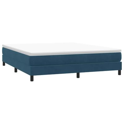 vidaXL Posteľný rám boxsping bez matracom tmavomodrý 180x210 cm zamat
