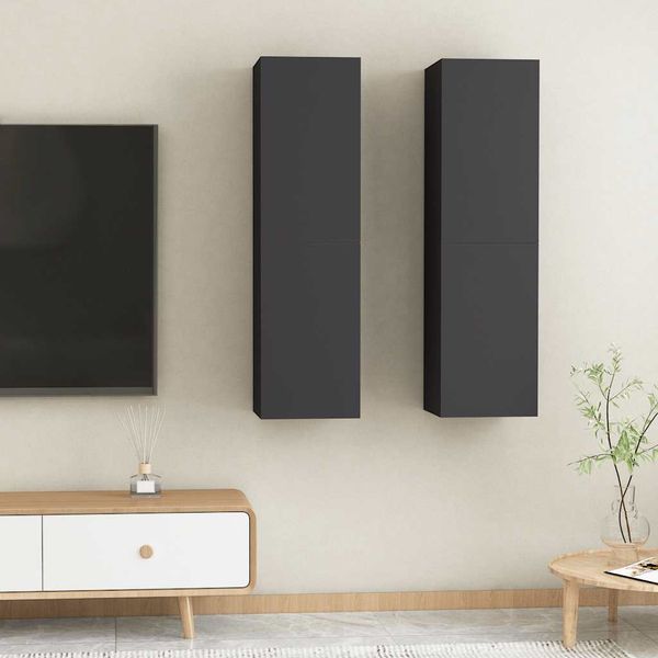 vidaXL TV skrinky 2 ks, sivé 30,5x30x110 cm, kompozitné drevo