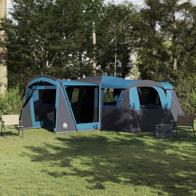 vidaXL Rodinný stan pre 20 osôb Modrá a šedá 745 x 700 x 217 cm