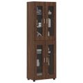vidaXL Highboard FLORIN 60 x 35 x 182 cm Hnedý dub Kompozitné drevo