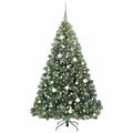 vidaXL Umelý vianočný stromček s 300 LED-i Zelená 180 cm PE a PVC