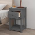 vidaXL Nočný stolík sivý 40x35x61,5 cm masívne borovicové drevo