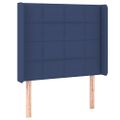 vidaXL Posteľ boxsping s matracom a LED modrá 100x200 cm látka