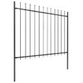vidaXL Záhradný plot s vrchnou časťou z ocele 1506x150 cm čierny