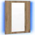 vidaXL LED zrkadlová skrinka dub artisan 40x12x45 cm kompozitné drevo
