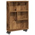 vidaXL Úzky úložný vozík staré drevo 48x13x68 cm kompozitné drevo