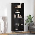 vidaXL Highboard Čierny dub 69,5 x 32,5 x 180 cm Kompozitné drevo
