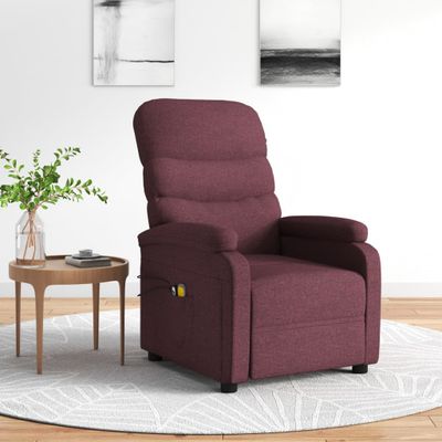 vidaXL Elektrické masážne kreslo fialové látka