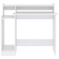 vidaXL Stôl s LED svetlami, biely 97x45x90 cm, kompozitné drevo