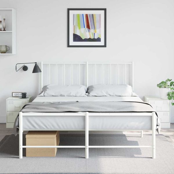 vidaXL Nočné stolíky 2 ks biele 34,5x39x44 cm oceľ