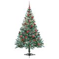 vidaXL Umelý vianočný stromček s 150 LED-i Zelená 150 cm PVC a oceľ