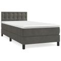 vidaXL Posteľný rám boxspring s matracom tmavosivý 80x200 cm zamat
