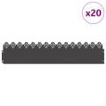 vidaXL Obrubníky trávnika 20 ks 103 x 0,05 x 22 cm Oceľ Čierna