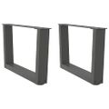 vidaXL Nohy konferenčného stolíka v tvare V, 2 ks, antracitové, 50 x (30-31,3) cm, oceľ