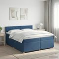 vidaXL Posteľ boxspring s matracom Modrá 200 x 200 cm Látka