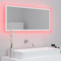 vidaXL Kúpeľňové LED zrkadlo biele 100x8,5x37 cm akryl