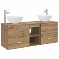 vidaXL Set kabinetov do kúpeľne 3 ks Dub artisan 49,5 x 35 x 63 cm