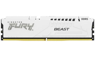 Kingston FURY Beast White/DDR5/16GB/6000MHz/CL30/1x16GB/White Operační paměť, DDR5, 16GB, 6000MT/s, DIMM, CL30, XMP, bílá