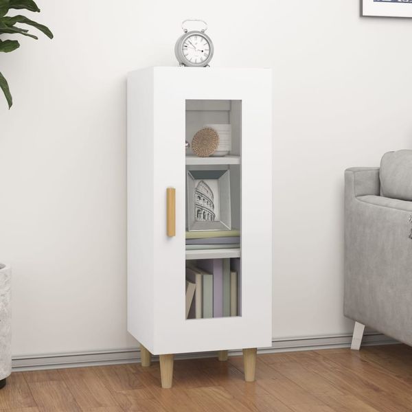 vidaXL Komoda lesklá biela 34,5x34x90 cm spracované drevo