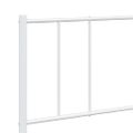 vidaXL Kovový rám postele s čelom biely 200x200 cm