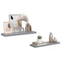 vidaXL Plávajúce nástenné police 2 ks, sivé 80x23,5x3,8 cm, MDF
