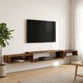 vidaXL Nástenný TV kabinet Nástenná montáž Dymový dub 220 x 28 x 21 cm