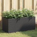 vidaXL Záhradné kvetináče 2 nádoby 2 ks čierne 72x30x32 cm polyratan